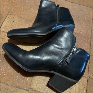 Frye Black Leather Ankle Booties